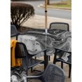 thumbnail image 4 of Outdoor Tablecloth with Umbrella Hole and Zipper, Black Marble Square Table Cloth 54x54 Inch Waterproof Tablecloth, Vintage Abstract Grey Fluid Aesthetic Picnic Table Cover for Patio Camping, 4 of 7