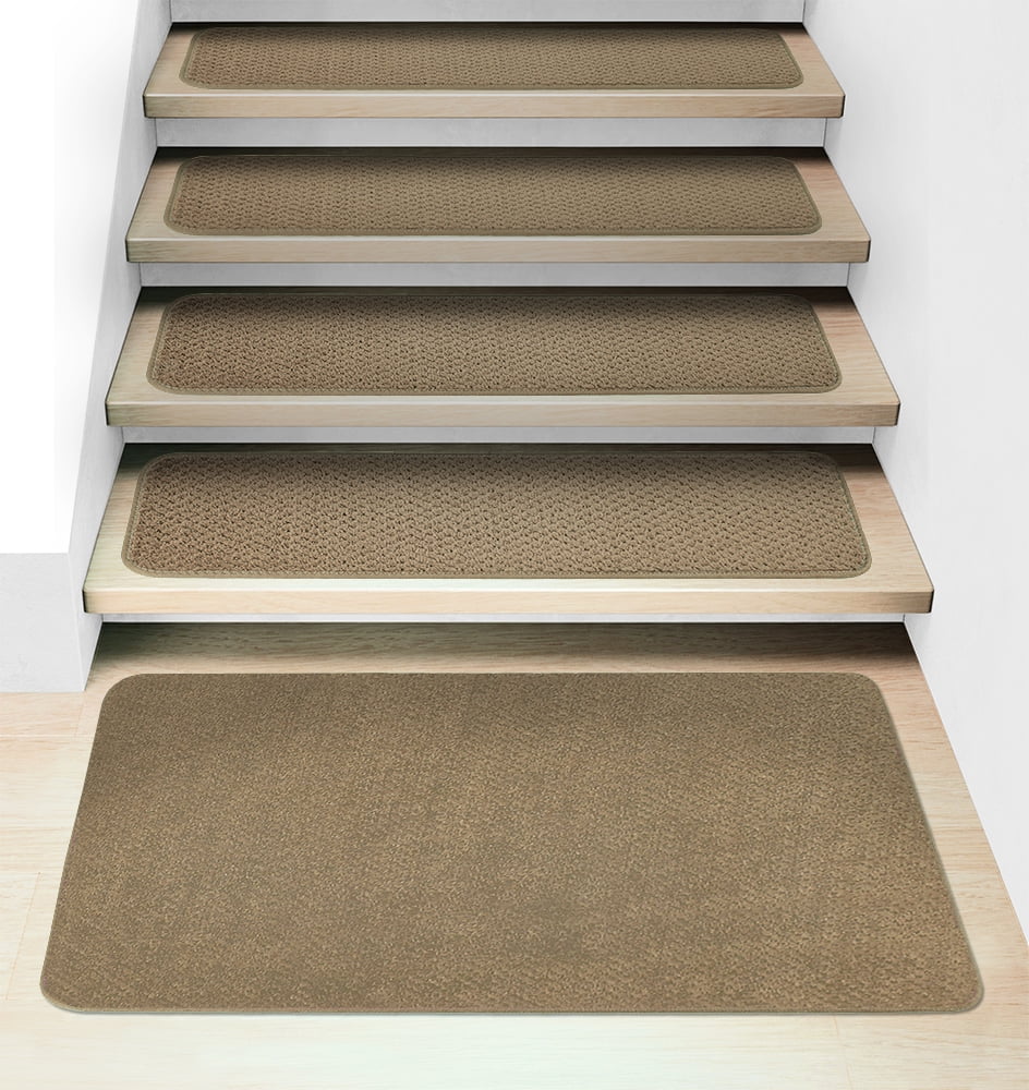 Details about / Set of 15 ATTACHABLE Carpet Stair Treads Many Colors /& Sizes