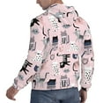 thumbnail image 6 of Pofeuu Cat Print Mens Casual Hooded Collar Drawstring Hoodies Pullover Sweatshirts Casual Long Sleeve Shirts-Medium, 6 of 7