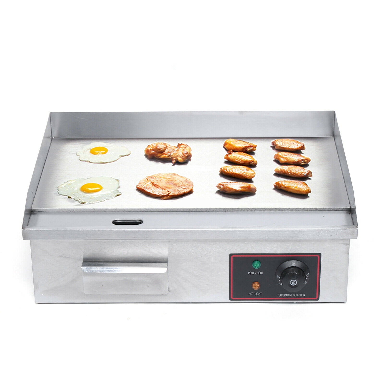 CE Flat Top Grill Hot Plate BBQ 50-300℃ Adjustable Thermostatic Control 1500W Commercial Countertop Manual Griddle 