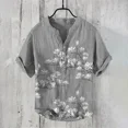 thumbnail image 1 of Chemise d'Été pour Hommes à Impression 3D style Chinois Fleur de Prunier Décontractée à Manches Courtes QZX, 1 of 7