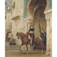 thumbnail image 2 of Henri Émilien Rousseau 20x24 Gold Ornate Framed and Double Matted Museum Art Print Titled - Horseman Leaving a Palace (1902), 2 of 4