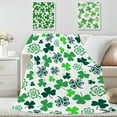 thumbnail image 3 of St. Patrick''s Day Throw Blanket Green Clover Shamrock Throw Blankets Lightweight Cozy Flannel Blanket for Bedroom Living Rooms Couch Sofa Bed Home Decor 40x50 Inch, 3 of 6