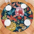 thumbnail image 2 of Pioneer Flower Floral Print Pattern Round Fitted Tablecloth with Elastic Edge,Dining Table Cover Waterproof,Outdoor Round Tablecloth for Camping,Dining,Indoor and Outdoor, 2 of 7