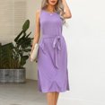 thumbnail image 6 of KBODIU Womens Dresses Solid Sleeveless Round Neck Backless Casual Birthday Mothers Day Gifts Summer Dresses for Women 2023 Purple M, 6 of 6