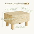 thumbnail image 3 of Hand Weave Natural Seagrass Ottoman - Beige Rectangular Footrest with Wooden Legs Multifunctional Dressing Stool, 3 of 7