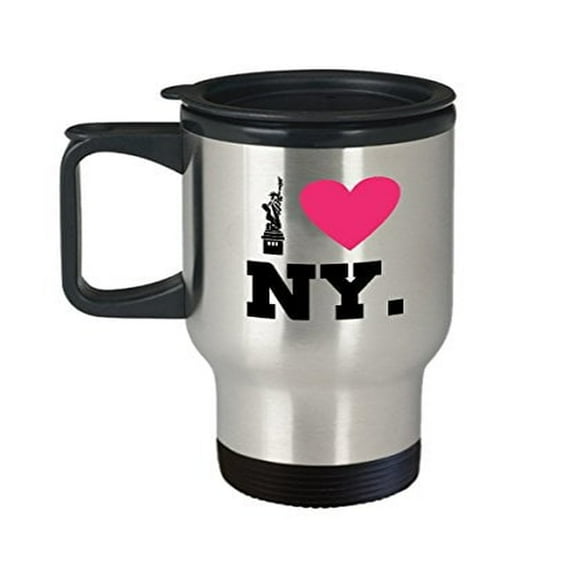 New York Travel Coffee Mug - 14 Oz Stainless Steel Souvenir Cup - Perfect Gift