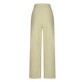 thumbnail image 6 of Itsame Womens Loose Long Pants Comfortable Solid Color Cotton High Waisted Wide Leg Sweatpants Beige Size 2XL, 6 of 9