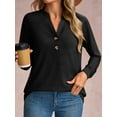 thumbnail image 3 of JYLFC Women Long Sleeve Tops with Button 2025 Fall Dressy Casual Henley Shirts Trendy Blouses Black 2XL, 3 of 5