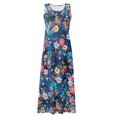 thumbnail image 5 of Ovticza Cute Summer Dresses for Women Trendy Boho Flowy Maternity Maxi Dresses Floral Tank Long Sundresses Sleeveless Cotton Linen Sundresses Over 50 with Pockets Navy 5XL, 5 of 6