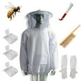 thumbnail image 1 of Suit Bee Keeping Equipment Gloves Hive Brush Hook Set, 1 of 9