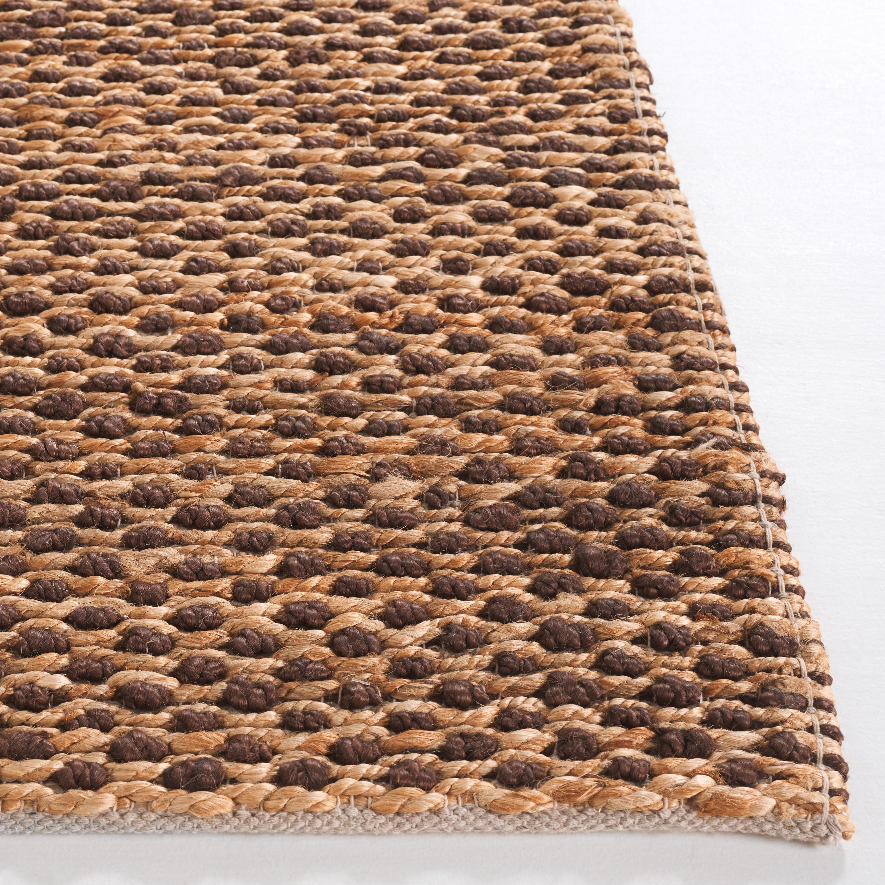 SAFAVIEH Natural Fiber Isador Abstract Area Rug, Natural/Dark Brown, 6' x 9'