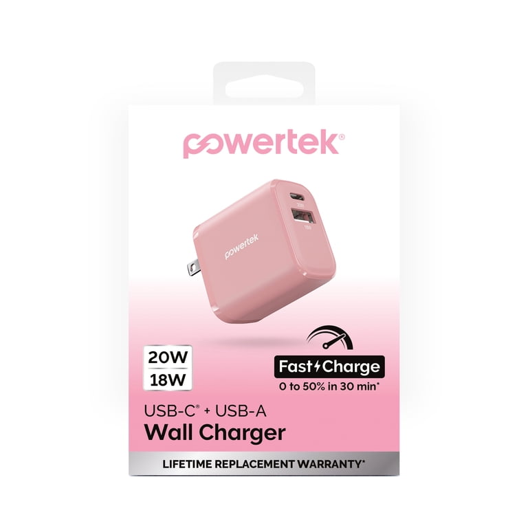 Dual Port USB-C and USB-A Wall Charger, 20W Fast Charging photo 7