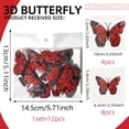 thumbnail image 3 of Elegant Red Rose Butterfly Wall Decals Removable 3D Floral Stickers for Home Decor, Bedroom, Living Room, Nursery, 3 of 4