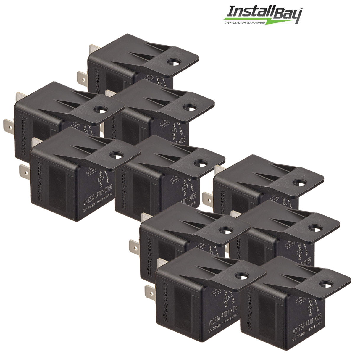 SET OF 10 12v 5pin 20/30 amp On/Off Relays automotive