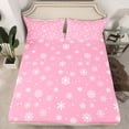 thumbnail image 2 of Homewish Merry Christmas Child Full Size Sheets, Pink Kawaii Snowflake Bed Sheets, Fairy Tale Theme Sheet Sets, Microfiber Bedroom Decor, 4 Pieces, 2 of 7