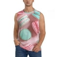 thumbnail image 1 of Fotbe Pastel Macarons Delight Men's Camiseta sin Mangas Estampada para Hombres, Playera Casual para Gimnasio, Entrenamiento, Playa-Small, 1 of 7