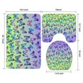 thumbnail image 3 of Gradient Color Butterfly Pattern Bathroom Rugs Sets 3 Piece,Toilet Cover Set,Absorbent Non Slip Bathroom Mats Sets with U-Shaped Contour Rug Toilet Rug Set, 3 of 5