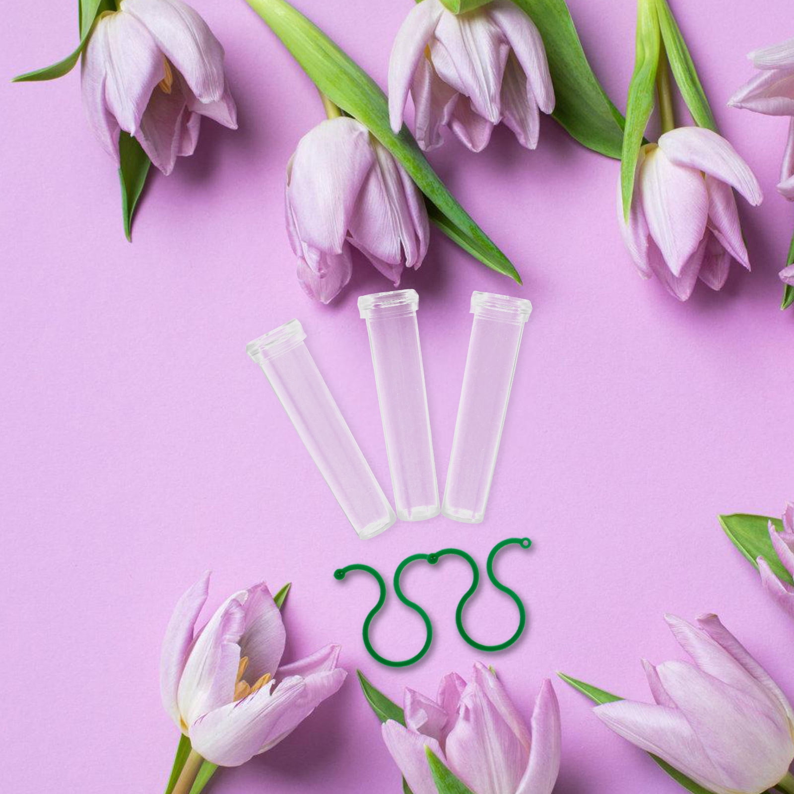 HEMOTON Floral Water Tubes for Flower Arrangements, Assorted Color Plastic Tubes to Keep Flowers Hydrated and