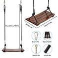 thumbnail image 2 of Qiyester Solid Wood Curved Single Swing Outdoor Rope Swing Base Sturdy Adjustable Rope Length - Maximum Load Capacity 440 lbs, Suitable for Gardens, Patios, and Outlets, 2 of 9