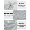 thumbnail image 6 of FEOYA Belly Dance Hip Scarf for Women Triangle Dance Belt Skirt with Tassels Latin Dance Hip Scarf Sequins Wrap Scarf Skirt for Music Festival Rave Party Silver, 6 of 7