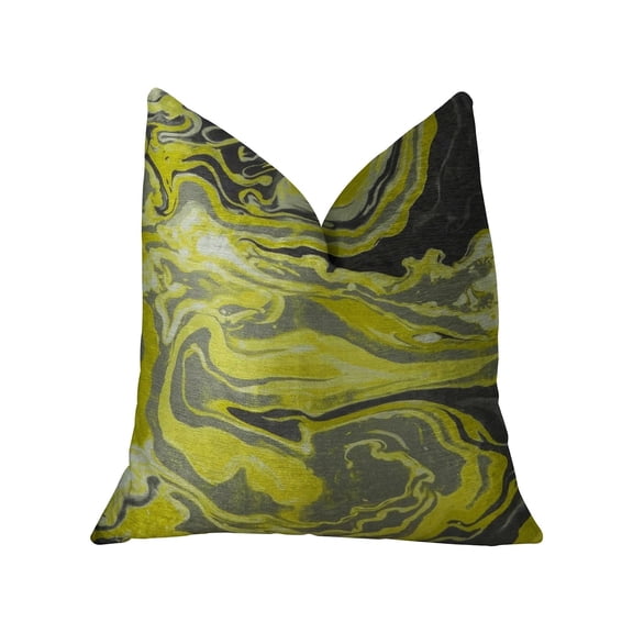 Plutus Medici Marble Ink Handmade Throw Pillow, (12" x 25")