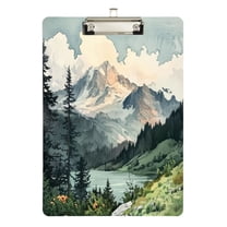 FORMRS Acrylic Clipboard with Low Profile Clip Standard A4 Letter Size, 12.5" x 9", Watercolor Mountatin