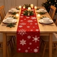 thumbnail image 5 of SLYNSHome Christmas Snowflake Table Runner, Red Holiday Table Flag, Winter Theme Tablecloth for Dining Room Kitchen Home Party Decor, 5 of 6