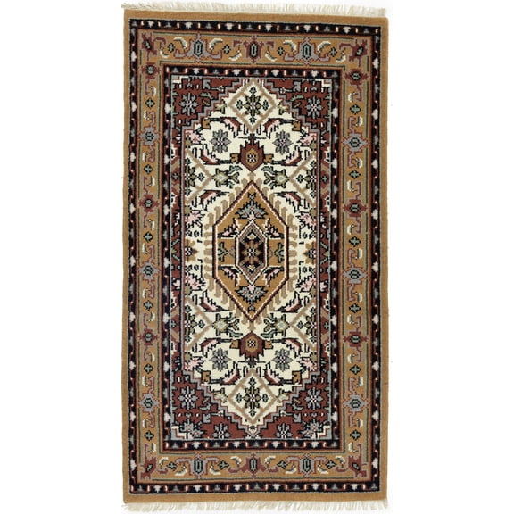Cream Floral Tribal 3X5'6 Indo-Bidjar Oriental Rug
