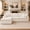 Beige, variant on Vanress 111" Modular Sectional Sofa, Corduroy Boneless Sofas for Living Room, Deep Seat Memory Foam L-Shape Couch with Ottoman, Convertible Modular Sofa Couch, No Assembly (Beige)