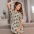 thumbnail image 3 of Balery Insects A Pattern Womens Short Sleeve Sleepshirt Scoopneck Cute Nightdress Comfy Nightgown Loungewear Dress, 3 of 6