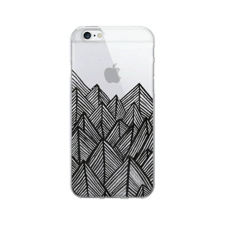 OTM Prints Clear Phone Case, Jagged Rocks Ebony - iPhone 6/6s/7/7s
