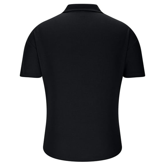 ZCFZJW Mens Knit Polo Shirts Lightweight Casual Summer V Neck Short Sleeve Stretch Collared Basic Workout T Shirt Casual Golf Shirts Black L