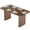 Large Leaf Walnut, variant on Panapinka 62 Inch Table, Set for 6-8 People, Wooden Kitchen Table with Grille Design, Suitable for Home, Office, Living Room,Easy to Assemble(Without Chair)