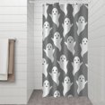 thumbnail image 2 of Gray Halloween White Ghosts Shower Curtain 36"x72" ,Bathroom Decorative Shower Curtains Set with 12 Hooks,Modern Waterproof Washable Shower Curtain, 2 of 6