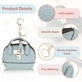 thumbnail image 3 of Llaveros de Mini Bolsa Tote Uxcell, 2 Pcs Lindo Monedero Llavero de Cuero PU, Azul Claro/Rosa Claro, 3 of 7