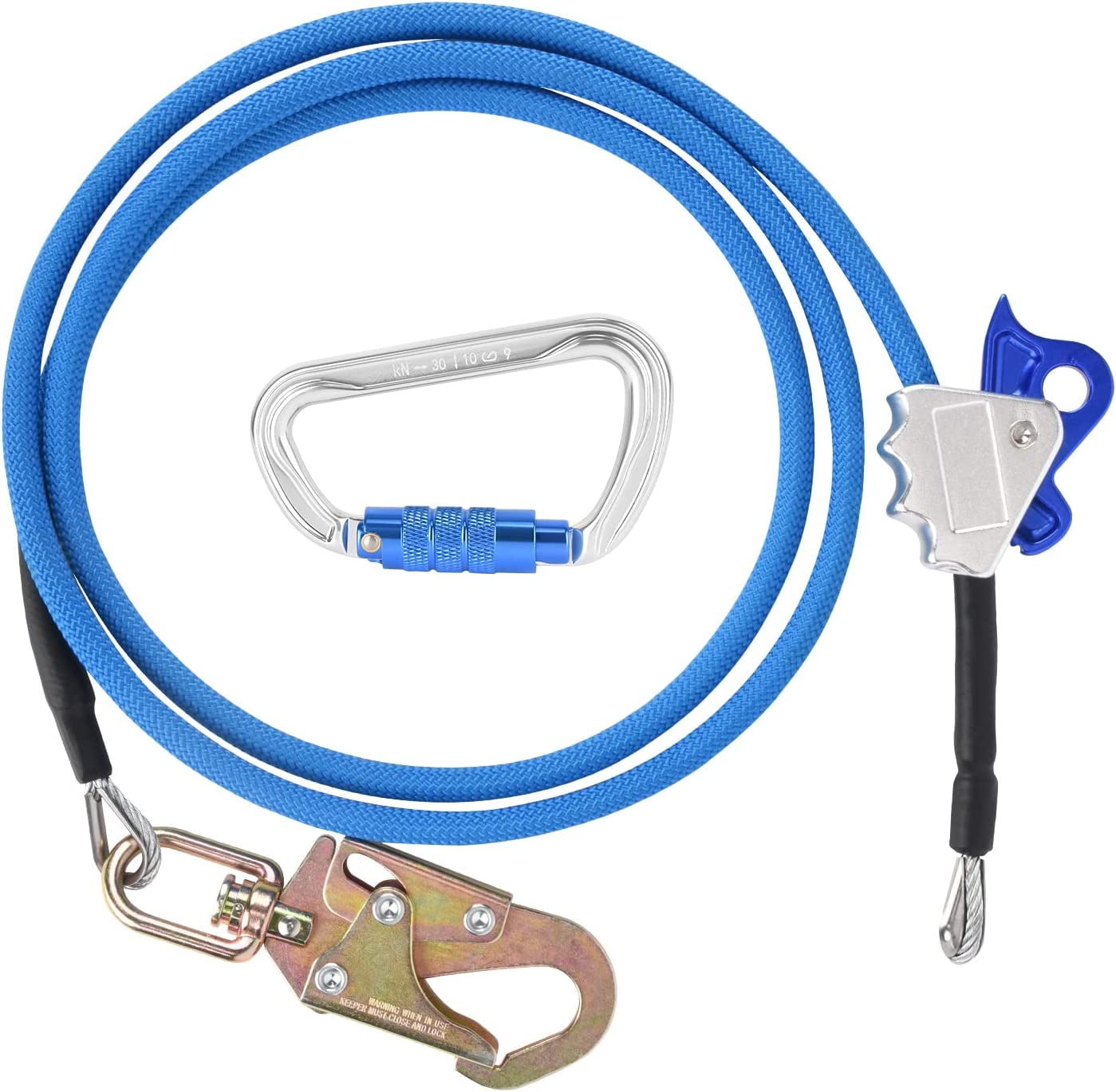 CAMNAL Safety Climbing Protective Ascender 220LB Climbing Protective Device Rope Grip Outdoor Climbing Rigging 8-13MM Rope - 34