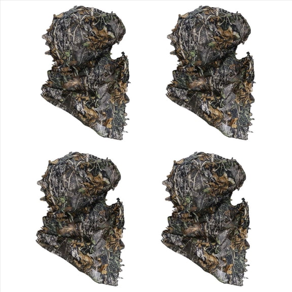 4X Camouflage Hunting 3D Face Mask Hood Outdoor Hunting Fishing Headgear Camo Hat,4 x Outdoor mask tactical headgear,Camouflage