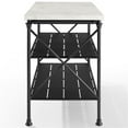 thumbnail image 4 of Pemberly Row Metal/Faux Marble Top Kitchen Island in Matte Black, 4 of 8