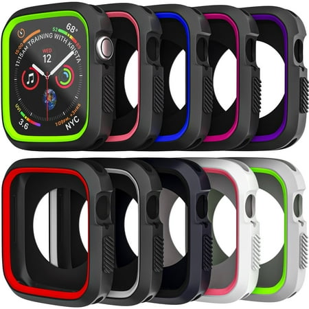 Bumper Case Compatible with Apple Watch Bands 42mm Men Women,Shockproof Military Protective Cases with Sport Watch Band for iWatch Series 3 2