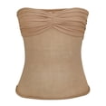 thumbnail image 3 of Douhoow Tube Top for Women Strapless Slim Fit Solid Shirts See Through Sheer Mesh Bandeau, 3 of 6