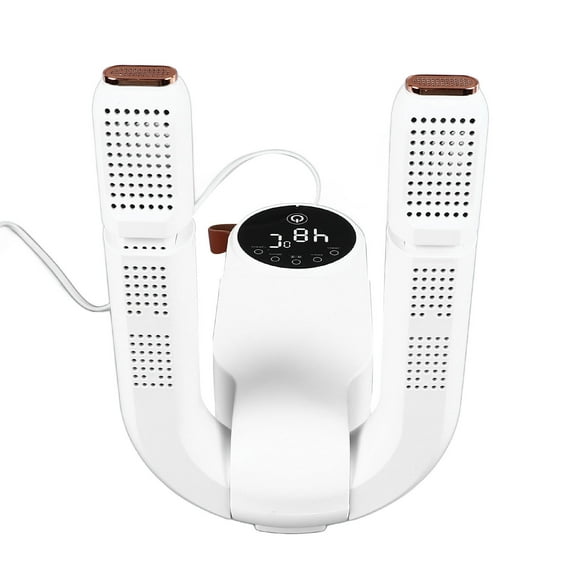 Boot Warmer, Electric Shoe Dryer with Timer, Foldable Portable Boot Deodorizer, Silent Boot Dryer for Work Boots, Winter Shoes, Gloves, and More, ABS Material, White