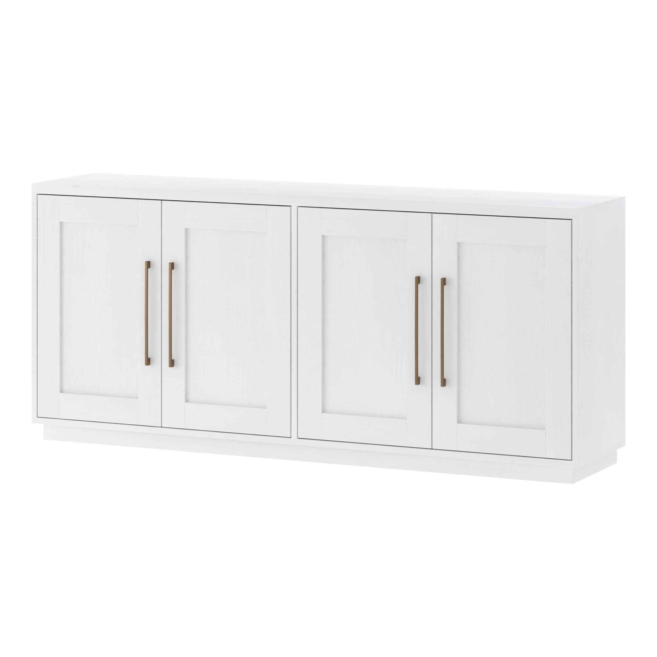 Evelyn&Zoe Modern/Contemporary 68" Wide White Buffet Table