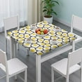 thumbnail image 3 of Fried Egg Print Elastic Fitted Tablecloth - Snug Fit Square Table Cover for Breakfast & Picnic, Windproof Washable Wrinkle-Free Outdoor Table Protector, 3 of 5