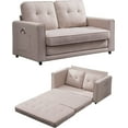thumbnail image 2 of MUZZ Loveseat Floor Sleeper Sofa Bed,Futon 2-in-1 Pull Out Couch Bed with Cushion for Living Room,Beige, 2 of 7