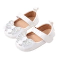 thumbnail image 3 of BRICH Toddler Baby Girls Soft Sole Mesh Bowknot Wedding Dress Mary Jane Flats Shoes Baby Sneaker Shoes,Size 0-18 Months White 12-18 Months, 3 of 3