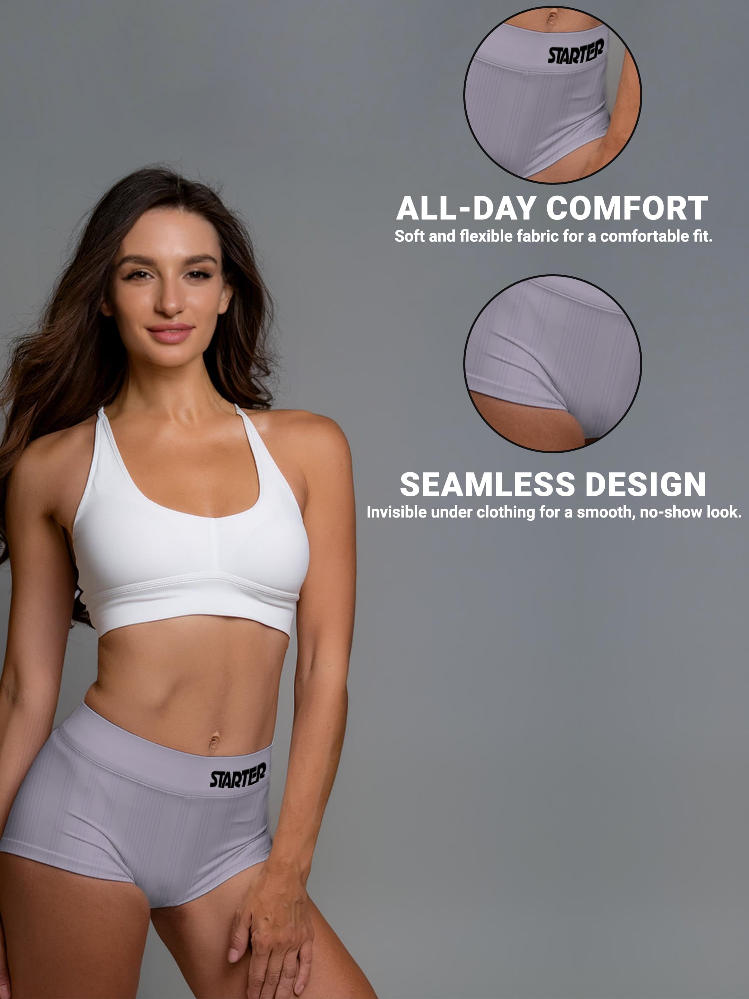 Starter Women's Seamless Boyshort Underwear, 6-pack