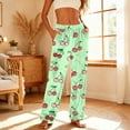 thumbnail image 4 of FRSASU Womens Fuzzy Pajama Pants – Soft Cherry Print Bottoms with Pockets, Cozy Fleece Lounge Sleepwear Pants Green, 4 of 7