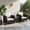 White, variant on Resenkos 3-Piece Outdoor Rattan Patio Furniture Set with Washable Cushions – Red & Turquoise Acacia Wood Coffee Table & Sofas for Porch, Yard, Garden