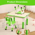 thumbnail image 5 of TROPOW Desk Chair,Kids Table and Chairs Set, Height Adjustable Desk With 4 Seats for Ages 2-10,Arts & Crafts Table,Graffiti Desktop, Non-Slip Legs, Max 300lbs, Children Multi-Activity Table,Green, 5 of 8